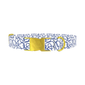 Geometric Blue Lines Dog Collar - metal gold