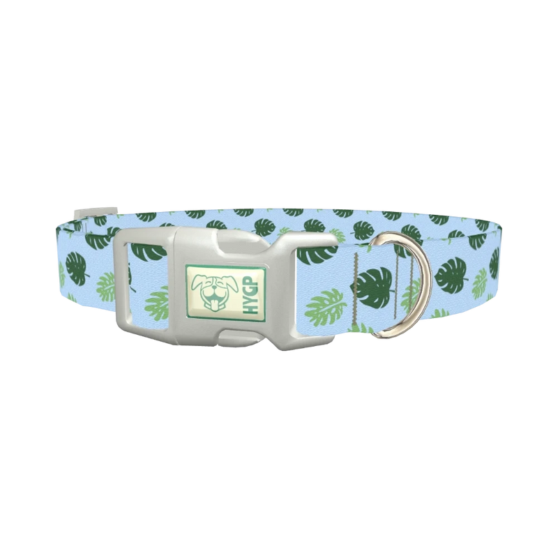Monstera Leaf Dog Collar - plastic silver