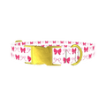 Pink Ribbon Dog Collar - metal gold