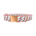 Silver Chain Pattern Dog Collar - metal rose gold