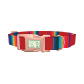 Striped Rainbow Dog Collar - plastic rose gold