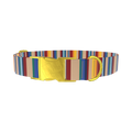 Colorful Striped Dog Collar - metal rose gold