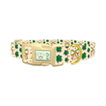 St. Patrick's Clover Bow Dog Collar - plastic gold