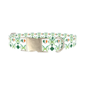 Clover Bow Dog Collar - metal silver
