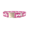 Lip Print Dog Collar - metal silver