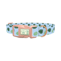 Tropical Jungle Leaves Dog Collar - plastic rose gold