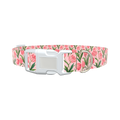 Pink Tulip Blossom Dog Collar - plastic rose gold