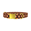 Halloween Skull Flower Dog Collar - metal gold