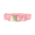 Pink Snowflake Pattern Dog Collar - metal gold