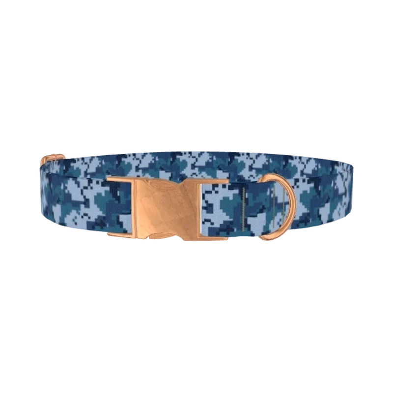 Digital Camo Dog Collar - metal rose gold