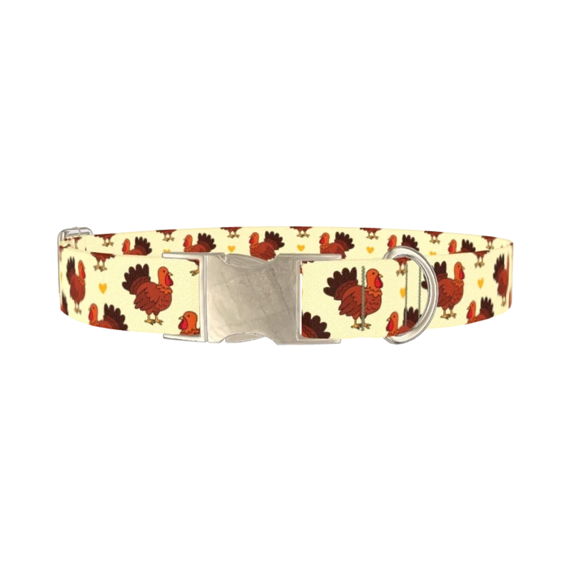 Turkey Heart Dog Collar - metal silver