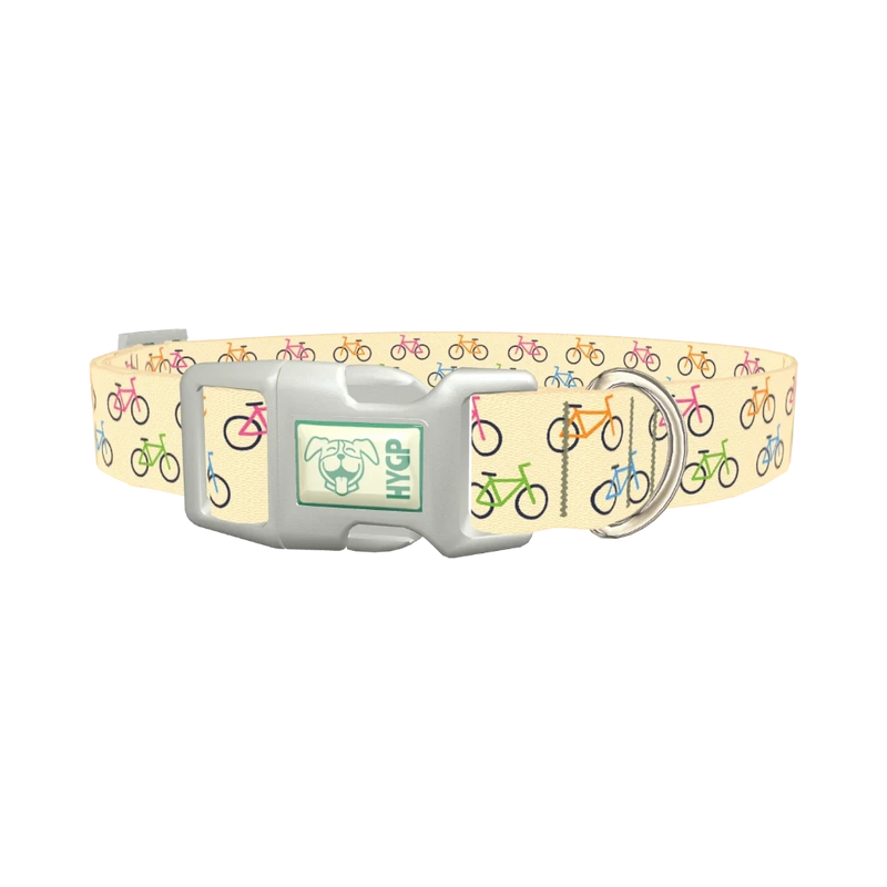 Colorful Bicycle Dog Collar - plastic silver