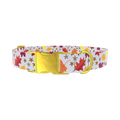 Colorful Fall Leaf Dog Collar - metal gold
