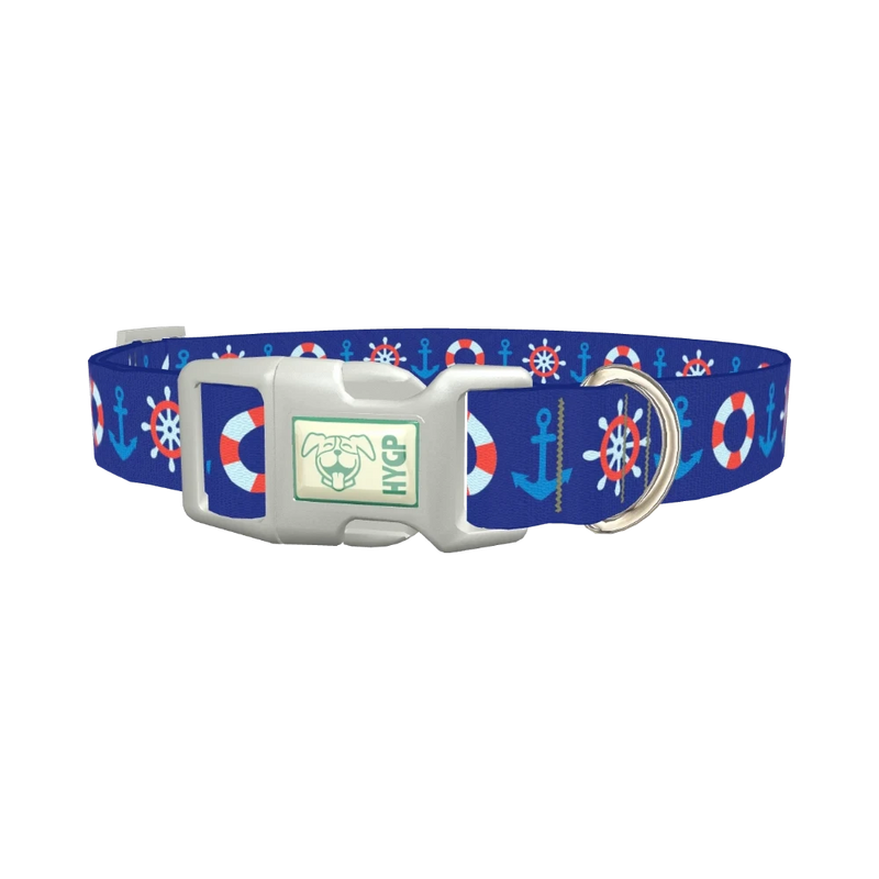 Nautical Lifebuoy Dog Collar - plastic silver