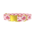 Pink Dinosaur Dog Collar - metal gold