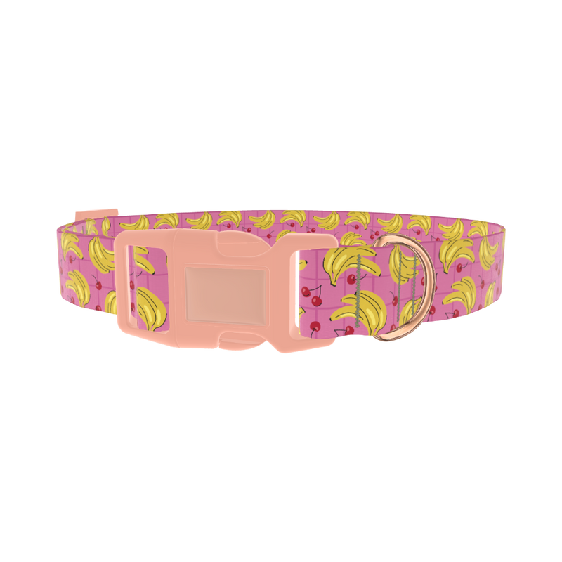 Banana Cherry Dog Collar - plastic rose gold