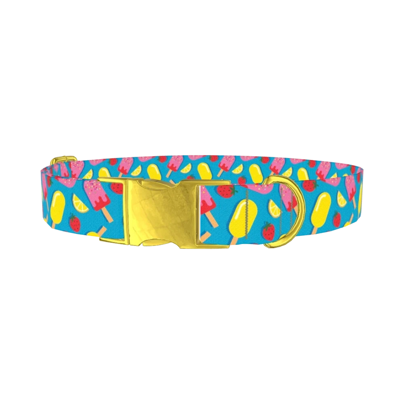 Summer Ice Cream Dog Collar - metal gold