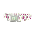 Purple Tulip Floral Dog Collar - plastic silver