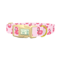 Pink Flamingo Dog Collar - plastic gold