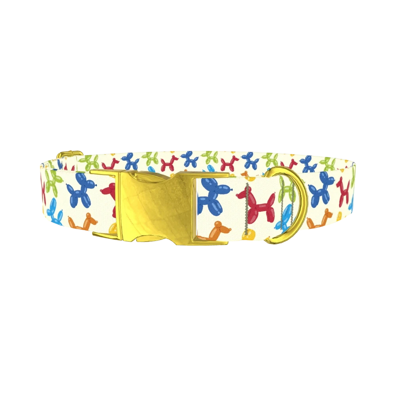 Balloon Animal Dog Collar - metal gold