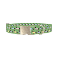Green Dachshund Sweater Dog Collar - metal silver