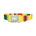 Yellow Mexican Stripe Dog Collar - plastic silver