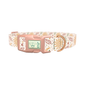 Bohemian Sun and Feather Dog Collar - plastic rose gold