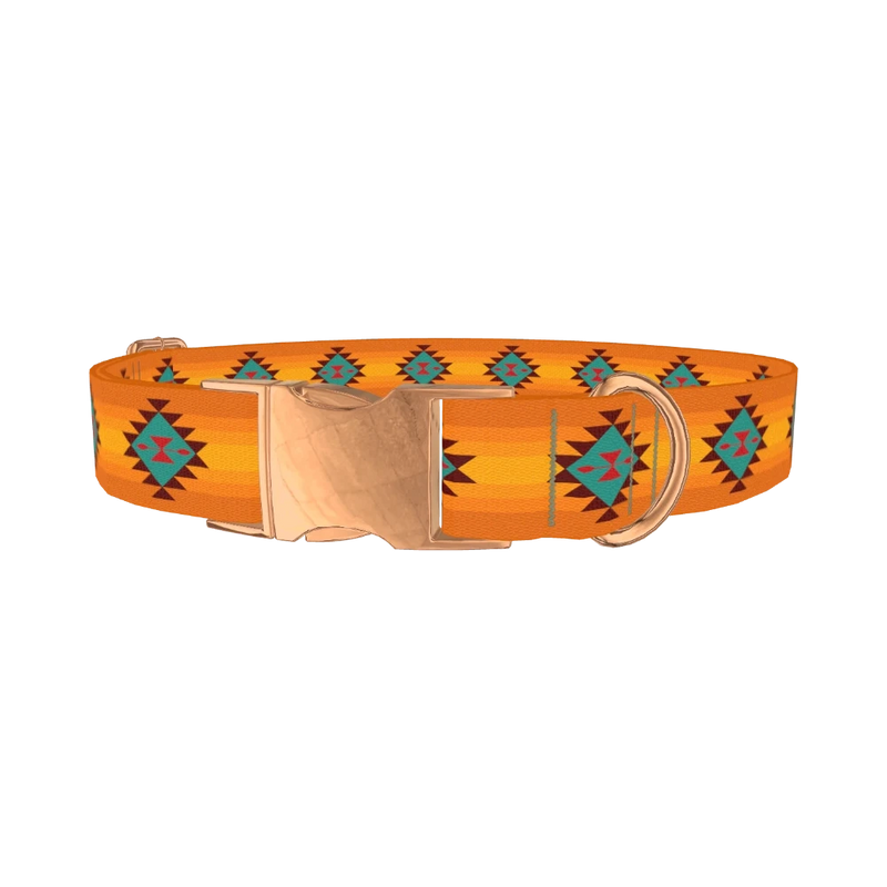 Geometric Tribal Dog Collar - metal rose gold