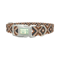 Brown Geometric Tribal Dog Collar - plastic silver