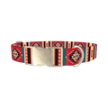 Tribal Geometric Dog Collar - metal silver
