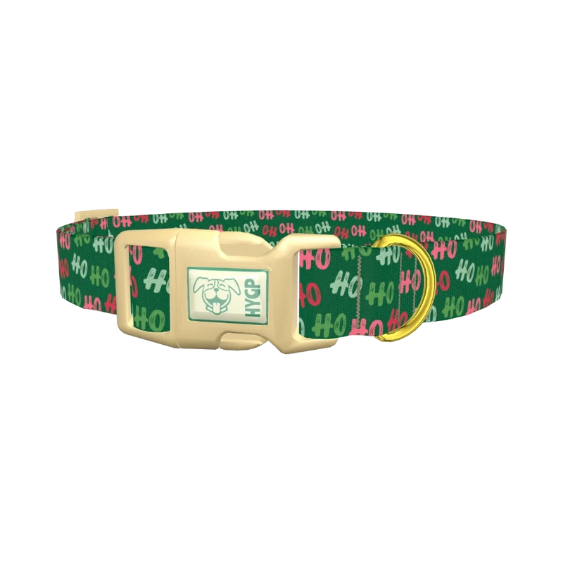 Christmas HoHo Dog Collar - plastic gold