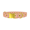 Pink Sunflower Dog Collar - metal gold