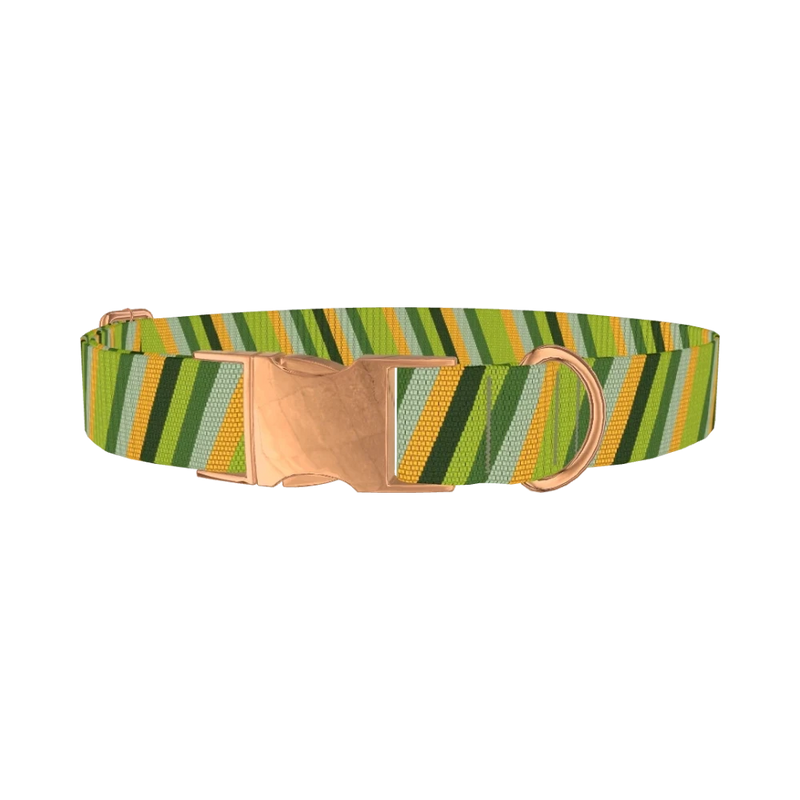 Geometric Diagonal Dog Collar - metal rose gold