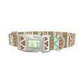 Abstract Tribal Stripe Dog Collar - plastic silver