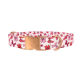 Pink Bow Pattern Dog Collar - metal rose gold