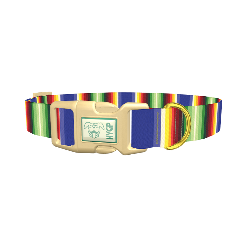 Bold Stripe Dog Collar - plastic gold