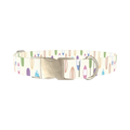 Colorful Surfboard Dog Collar - metal silver