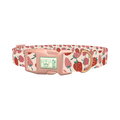 Pink Strawberry Pattern Dog Collar - plastic rose gold