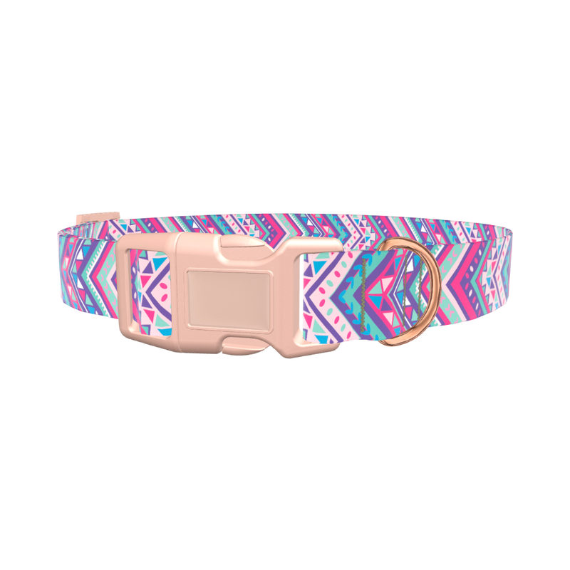 Tribal Chevron Dog Collar - plastic gold