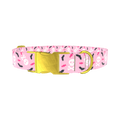 Halloween Skulls and Bats Dog Collar - metal rose gold