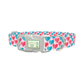 Geometric Colorful Heart Dog Collar - plastic silver