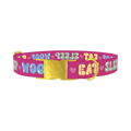 Colorful Text Heart Dog Collar - metal gold