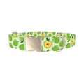 Green Apple Dog Collar - metal silver