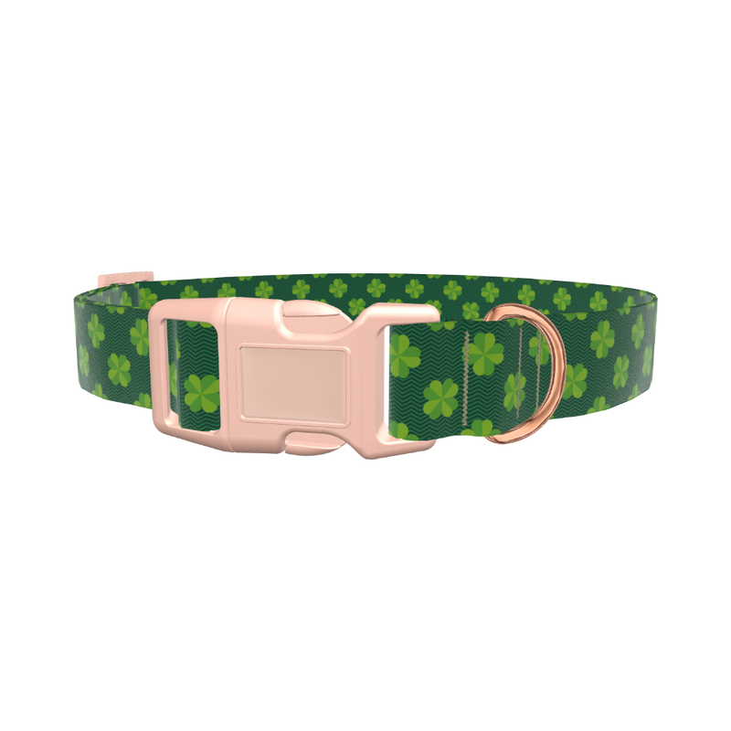 Chevron Clover Dog Collar - plastic gold
