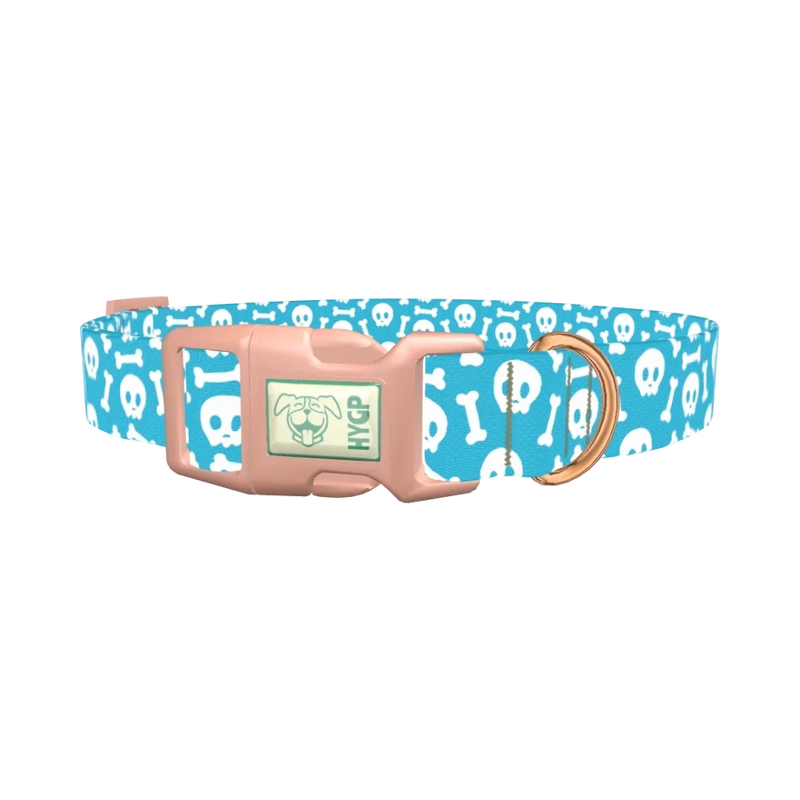 Skull and Bone Dog Collar - plastic rose gold