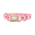 Bow Heart Dog Collar - plastic rose gold