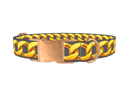 Gold Chain Link Dog Collar