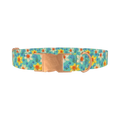 Floral Narcissus Dog Collar - metal rose gold