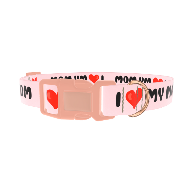 Heart Love Dog Collar - plastic rose gold
