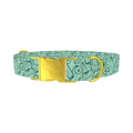 Cucumber Pattern Dog Collar - metal gold